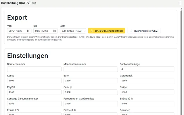 DATEV-Export in der Verwaltung
