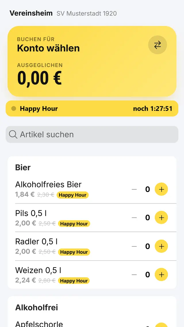 Happy-Hour-Preise in der App