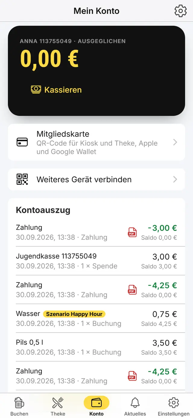 Konto und Kontoauszug