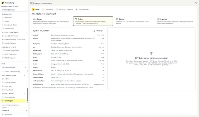 Mitglieder per CSV importieren