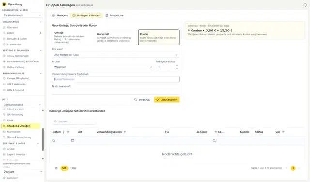Gruppen und Umlagen